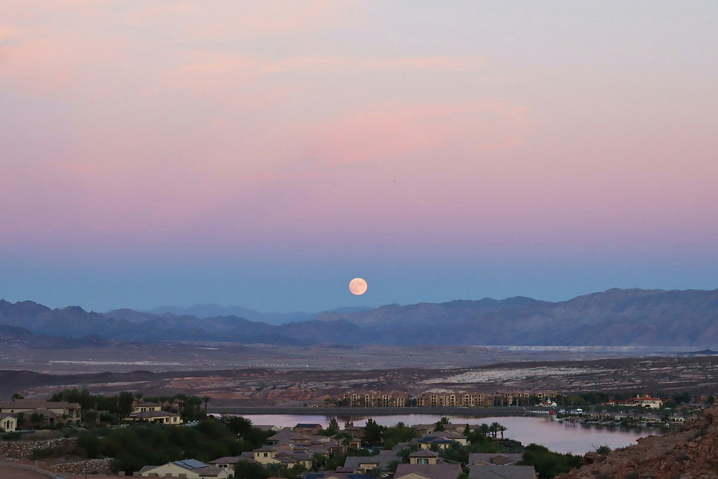 Lake Las Vegas resort community at dusk in Henderson, Nevada. Henderson home loans and mortgage pre-approval with Art Loera, PRMG.